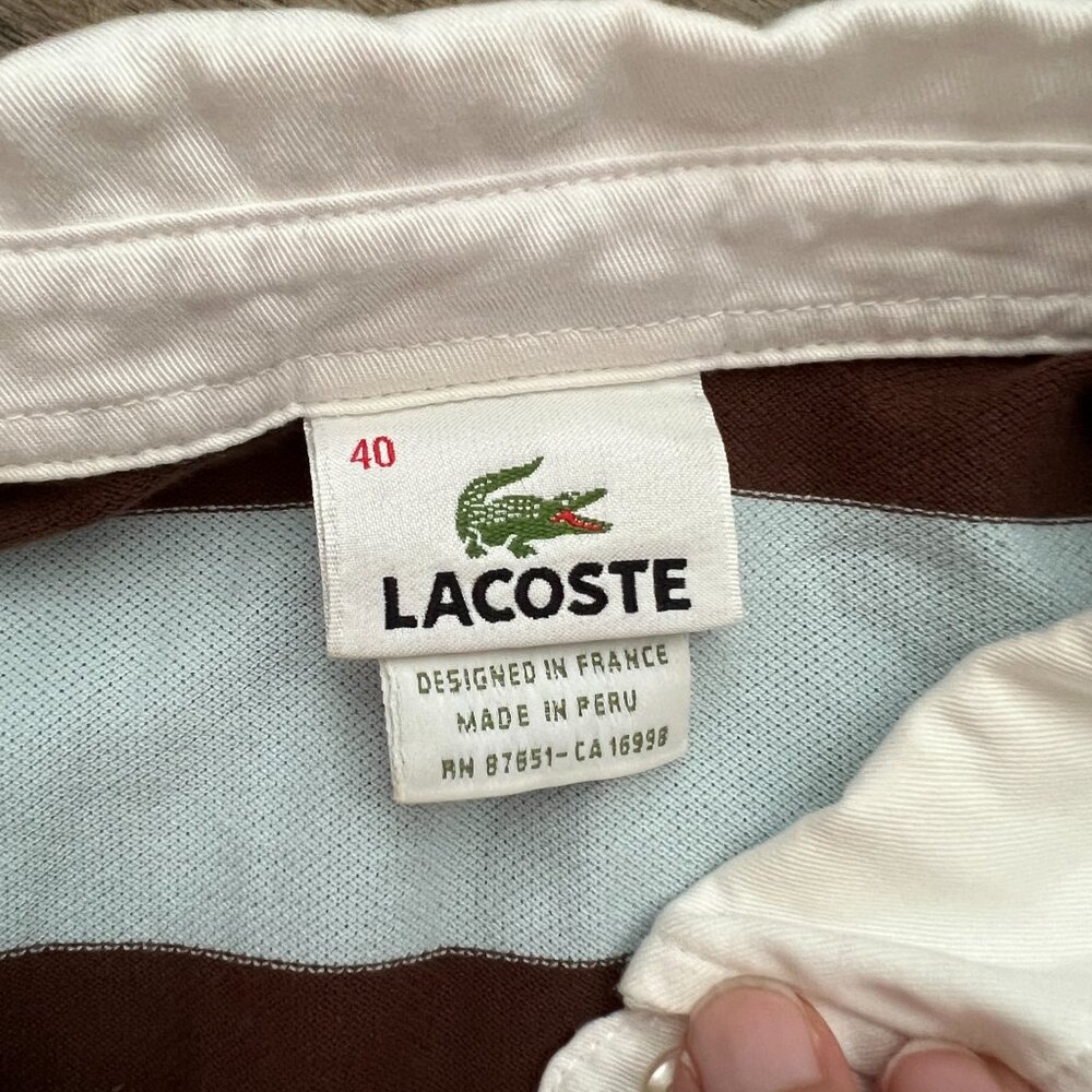 Lacoste brown and blue striped Dress size 40 - Picture 7 of 7